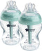 Tommee Tippee babyflessen, Advanced Anti-Colic, tepelvormig voor natuurlijk zuigen, anti-koliek ventiel babyfles, zelfsteriliserend, bpa-vrij, flesvoeding, 260ml, verpakking van 2 Stuk
