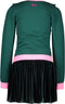 B.Nosy Jurk - Plissé glitter velvet - Botanical green - Maat 128
