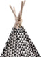VDD Tipi Tent - Speeltent voor Kinderen - Wigwam Tipi Tent - Met Vloer Kussen - Zwart/ Wit