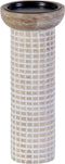 Kaarshouder 10,5 x 10,5 x 25 cm Wit Mangohout (3 Stuks)