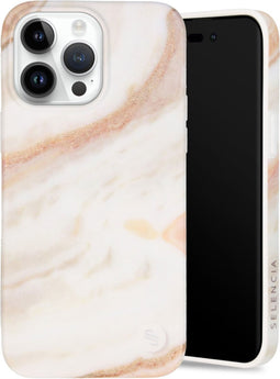 Selencia iPhone 14 Pro Max - Back Cover - 100% gerecycled - Wit Marmer