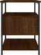 vidaXL - Nachtkastje - 40x42x56 - cm - bewerkt - hout - bruin - eikenkleur