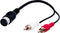 DIN 5-pins (v) - Tulp stereo 2RCA (m) audio adapter (afspelen) / zwart - 0,20 meter