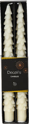 Dinerkaars wax d2.2h25 cm wolwit 2st kerst