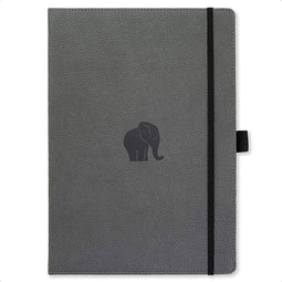 Dingbats A4+ Wildlife Grey Elephant Notebook - Plain