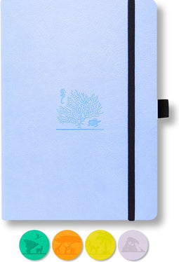 Dingbats* Earth A5 Notitieboek - Sky Blue Great Barrier Reef Stippen - Bullet Journal met 100 gsm Inktvrij Papier - Schetsboek met Harde Kaft, Genummerde pagina's, Index- en sleutelpagina's