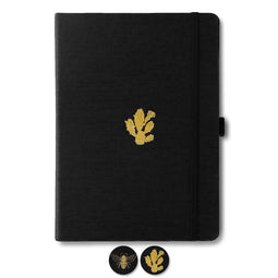 Dingbats* Pro A5 Notitieboek - Black Bee Lijntjes - Bullet Journal met 160gsm Inktvrij Papier - Schetsboek met Harde Kaft, Binnenvak, Elastische Sluiting en Bladwijzer