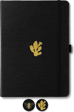 Dingbats* Pro B5 Notitieboek - Black Bee Stippen - Bullet Journal met 160gsm Inktvrij Papier - Schetsboek met Harde Kaft, Binnenvak, Elastische Sluiting en Bladwijzer