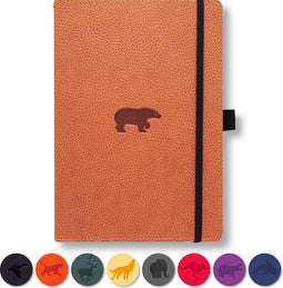 Dingbats* Wildlife A5 Notitieboek - Brown Bear Stippen - Bullet Journal met 100 gsm Inktvrij Papier - Schetsboek met Harde Kaft, Binnenvak, Elastische Sluiting en Bladwijzer