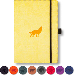 Dingbats* Wildlife A5 Notitieboek - Cream Wolf Stippen - Bullet Journal met 100 gsm Inktvrij Papier - Schetsboek met Harde Kaft, Binnenvak, Elastische Sluiting en Bladwijzer
