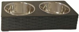 Dinnerset wicker met rvs bakken 30 cm