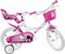 Dino Hello Kitty - Kinderfiets 14 Inch - van 3-5 Jaar - met Zijwieltjes - Meisjesfiets Wit