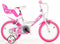 Dino Little Heart - Kinderfiets 14 Inch - van 3-5 Jaar - met Zijwieltjes - Meisjesfiets Wit