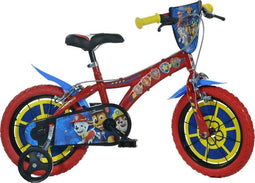Dino Paw Patrol - Kinderfiets 14 Inch - van 3-5 Jaar - met Zijwieltjes - Jongensfiets Rood