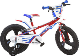 Dino R1 - Kinderfiets 16 Inch - van 4-6 Jaar - met Zijwieltjes - Jongensfiets Rood