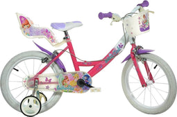 Dino Winx Club - Kinderfiets 16 Inch - van 4-6 Jaar - met Zijwieltjes - Meisjesfiets Roze