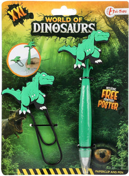 Dinosaurus Mega Paperclip met Pen