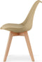 Stoel MARK - Donkerbeige, Beukenhouten Poten, Kunststof Zitting met Kunstlederen Kussen, Strak Design, Ergonomisch, Geschikt voor Keuken, Eetkamer, Kantine en Werkruimte, Max. 120 kg