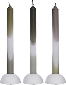 Dip Dye Candles Set 3 st. Olive/Mint
