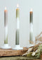 Dip Dye Candles Set 3 st. Olive/Mint