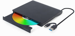 Gembird DVD-USB-03-BW - Externe USB DVD-brander - USB-A/USB-C - Zwart