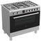 Etna FG190RVS - Gas/Electric Fornuis - 3-rings Wokbrander - Roestvrijstaal