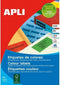 Apli Gekleurde etiketten formaat 105 x 37 mm (b x h) geel 1.600 stuks 16 per blad doos van 100 blad