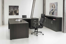 Directiebureau Chief model hoekbureau links met ladenblok 210x210cm Robson Eiken