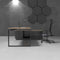 Directiebureau Cube Hoekcombinatie incl ladenblok met 3 laden. Met zwevend blad. Uitvoering rechts.