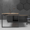 Directiebureau Cube Hoekcombinatie incl ladenblok met 3 laden. Met zwevend blad. Uitvoering rechts.