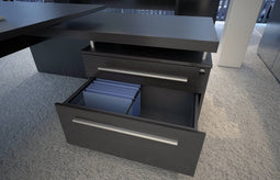 Directiebureau model hoekbureau Chief 230x172cm links Donker Eiken