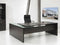 Directiebureau model hoekbureau Chief 230x172cm rechts Donker Eiken met glazen topblad
