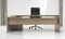 Directiebureau model hoekbureau Chief 230x172cm rechts Donker Eiken met glazen topblad