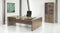 Directiebureau model hoekbureau Chief 230x172cm rechts Halifax Eiken met glazen topblad