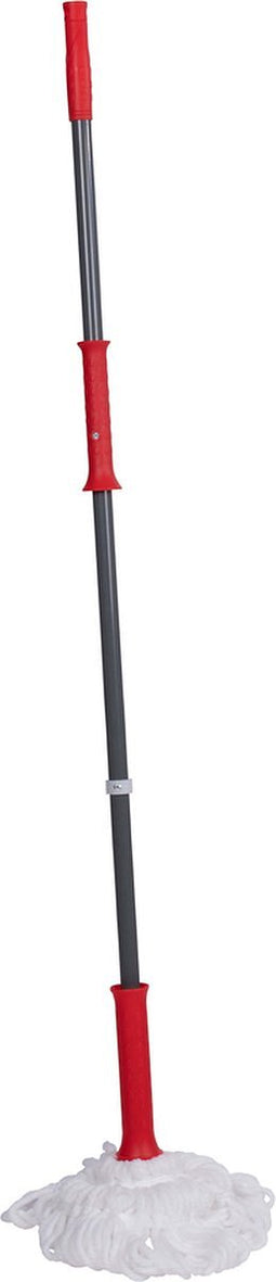 Dirt Devil Microvezel Dweil - 125 x ⌀ 7,5 CM - Makkelijk Uitwringen - Rood/ Grijs