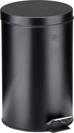 Dirt Devil Pedaalemmer 12 Liter - Afvalemmer Soft Close Mechanisme - Prullenbak met Verwijderbare Binnenbak - voor Badkamer - 27.2 x 25.5 x 40.2 cm - RVS - Zwart