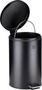 Dirt Devil Pedaalemmer 12 Liter - Afvalemmer Soft Close Mechanisme - Prullenbak met Verwijderbare Binnenbak - voor Badkamer - 27.2 x 25.5 x 40.2 cm - RVS - Zwart