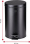 Dirt Devil Pedaalemmer 12 Liter - Afvalemmer Soft Close Mechanisme - Prullenbak met Verwijderbare Binnenbak - voor Badkamer - 27.2 x 25.5 x 40.2 cm - RVS - Zwart