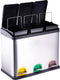 Dirt Devil Pedaalemmer 3x 15L - Prullenbak Afvalscheiding - RVS - Zilver