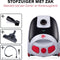 Dirt Devil Stofzuiger met Zak DD2001 - Vacuum Cleaner met HEPA 10 Filter - Stofzuiger met Combiborstel en Kierenzuigmond 800W - Stofopvangbak 2 L - Grijs/ Rood