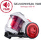 Dirt Devil Stofzuiger zonder Zak DD2503 - Vacuum Cleaner 800W HEPA 12 Filter - Cycloonstofzuiger met Combiborstel, Kierenmondstuk en Meubelopzetstuk - Stofopvangbak 2,2 L - Grijs/Rood