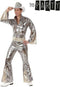 Disco man kostuum zilver uit 1 stuk T-3 - Maat XL