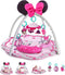 Disney Baby, Minnie Mouse Garden Fun speelmat met speelboog, muziek, verwijderbaar speelgoed en steu