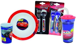 Disney Cars Serviesset voor Kinderen - FUN HOUSE - 006378 - Glas, Diep Bord, Glas met Rietje en 2 Besteksets
