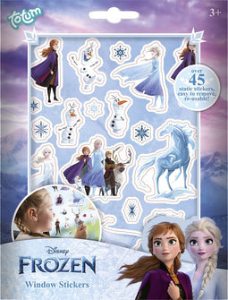 Disney Frozen 70 Raamstickers Totum verplaatsbare stickers niet permanent - Sint schoencadeau - voor thuis en op reis - incl. speelachtergrond
