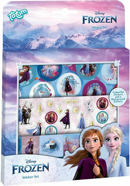 Disney Frozen Totum Sticker Set 3 stickervellen en speeldecor - stickers prinsessen Elsa Olaf Anna creatief knutselen