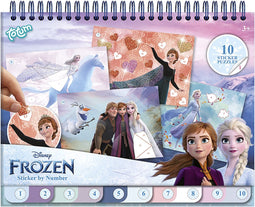 Disney Frozen Totum vakantie doeboek sticker puzzelboek - stickeren op nummer en kleurboekje - sticker by number educatief speelgoed