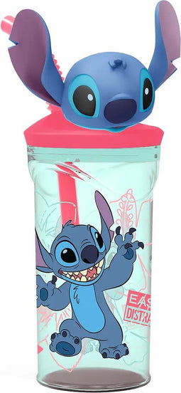 Disney Lilo & Stitch 3D Drinkbeker met Rietje - 360 Ml. - Bioscoopbeker