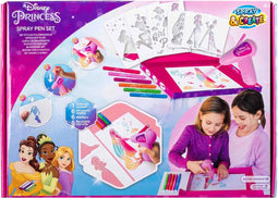 Disney Princess - Spray Pen Set Batterij - DP23369 - Airbrush Kleurstiften voor Kinderen - Tekenset met Gekleurde Pennen en Tekensjablonen