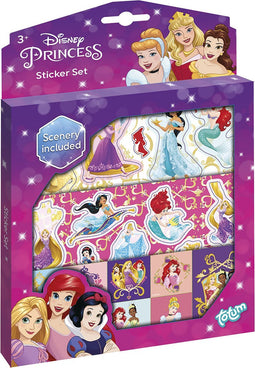 Disney Princess Totum sticker set prinsessen 3 vellen stickers en speeldecor - creatief knutselen